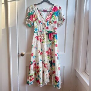 Betsey Johnson Multicolor Floral Maxi Dress